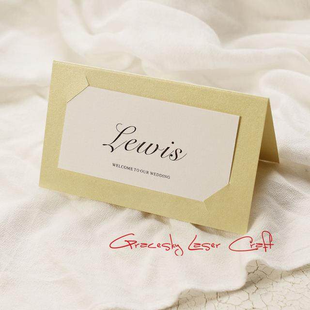 20张新款简约结婚嘉宾席位牌桌卡个性台卡商业会议高档名字坐席卡