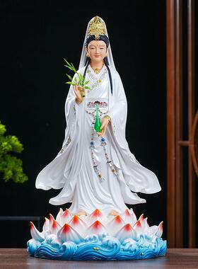妙善观音娘娘南海观音菩萨树脂佛像供奉观世音佛堂神像家用摆件