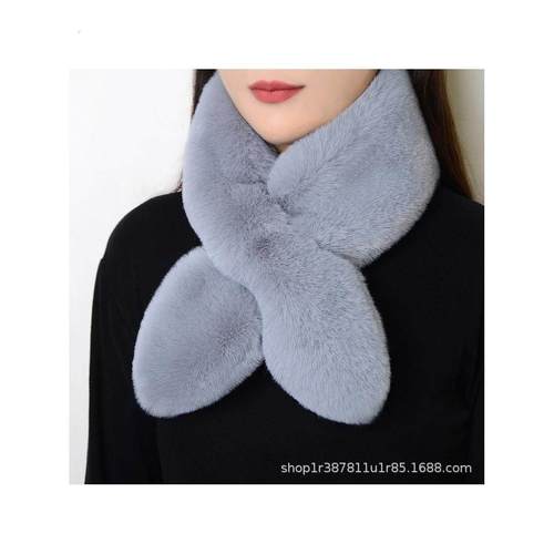 围脖护颈围巾女款2025新款冬季高级感加厚保暖双面百搭毛脖套护颈