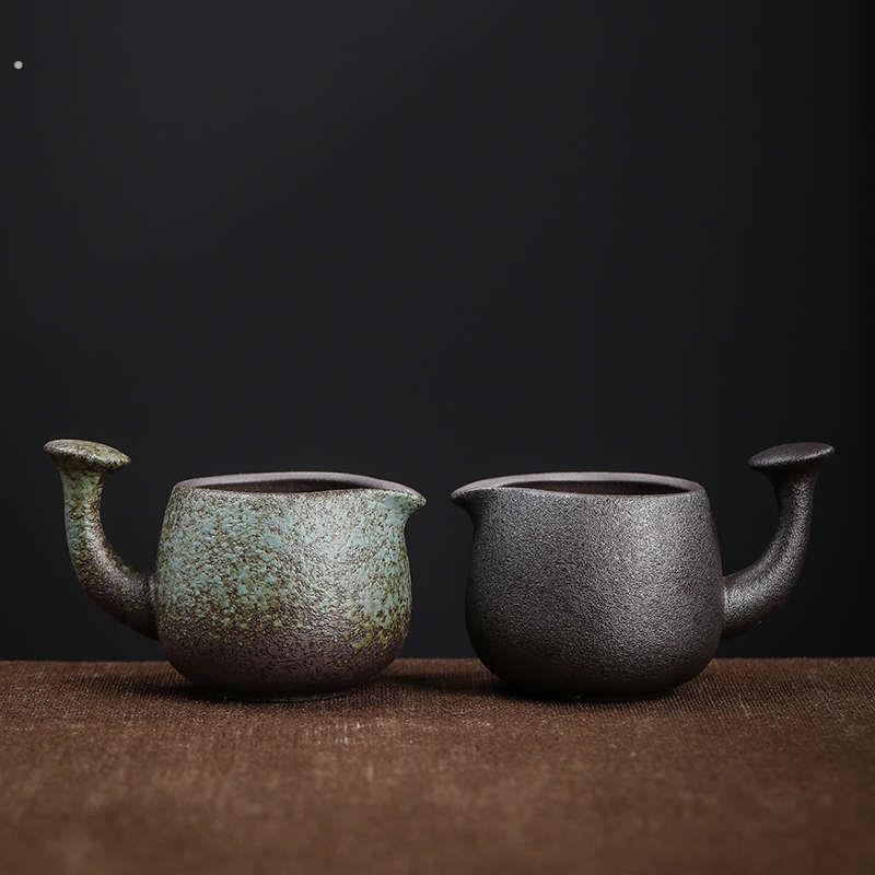 墨守 粗陶复古分茶器公杯匀杯茶道配件茶具茶海日式粗陶公道杯