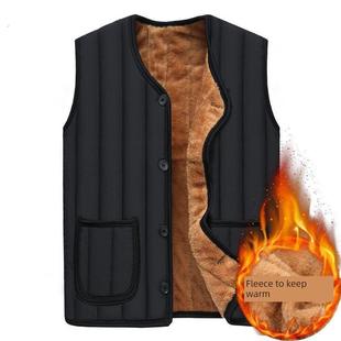 丝绒背心中老年男士 中年男士 背心加厚棉 大码 毛皮衬里新爸爸服装