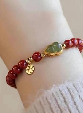 女士新款手炼朱砂福禄吉祥开运本命年平安纳福气质覆古优雅串珠