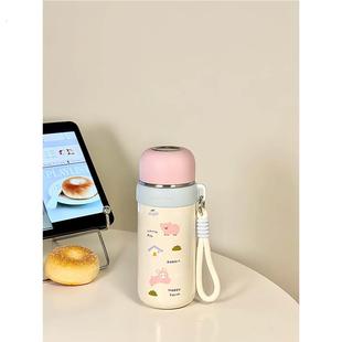 可爱保温杯女生高颜值直饮带盖喝水学生小巧便携316不锈钢水杯子