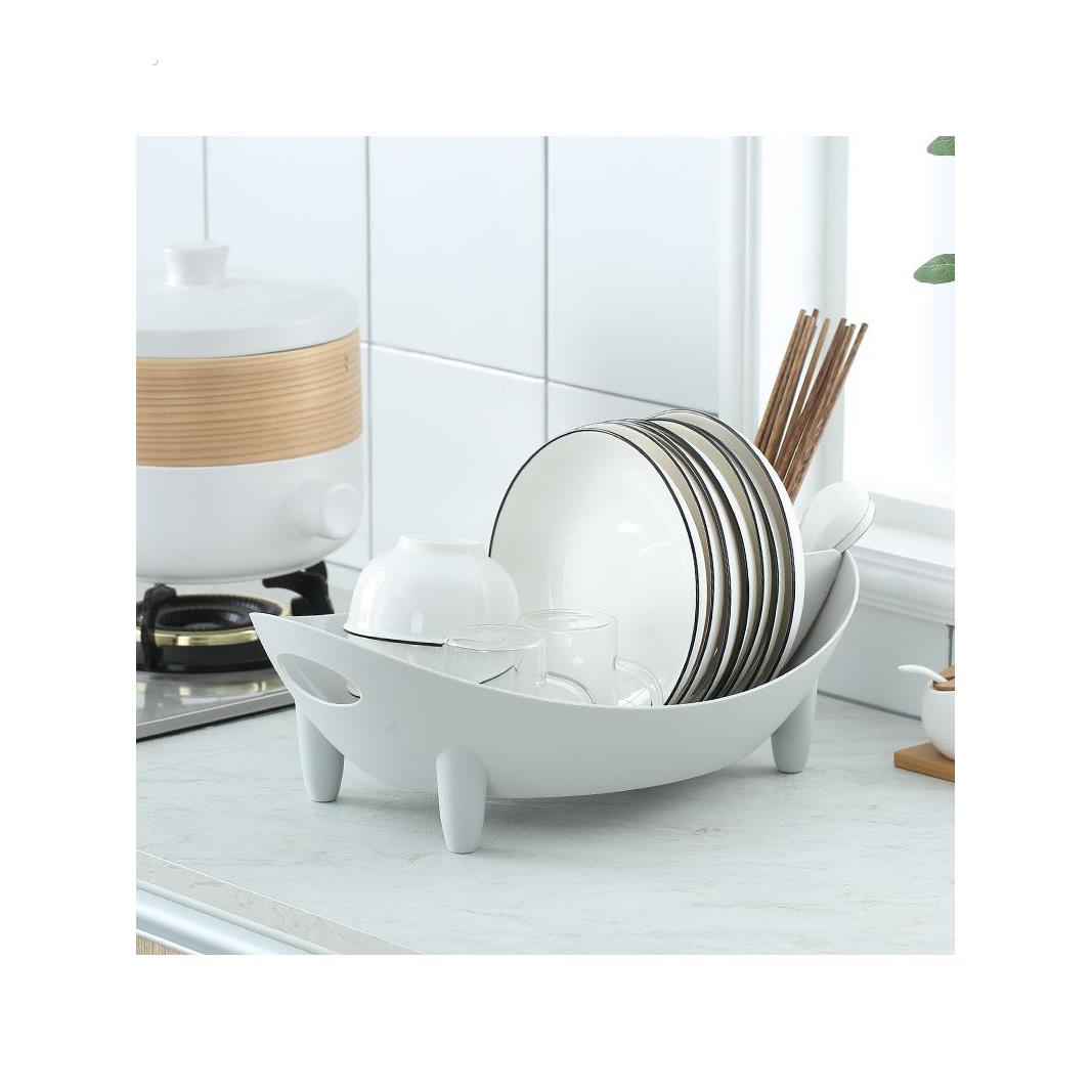 船型简约碗架沥水篮家用厨房台面收纳篮放碗筷置物架排水