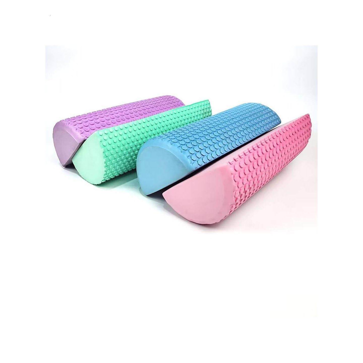 实心EVA泡沫轴90cm长款六角浮点瑜伽柱半轴放松柱平衡棒普拉提柱