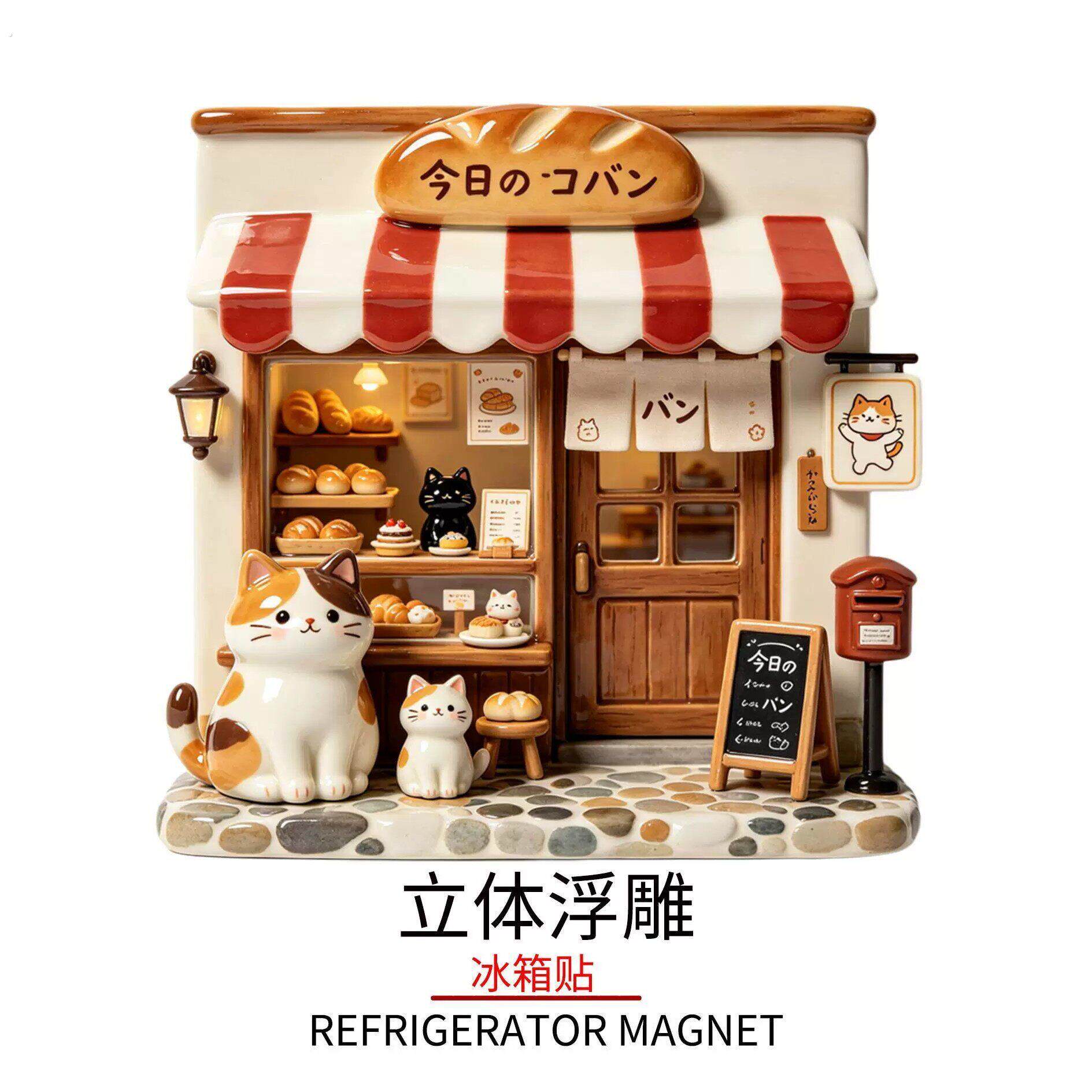 【咖啡烘焙所】树脂浮雕立体冰箱贴个性创意装饰品纪念高级磁吸式
