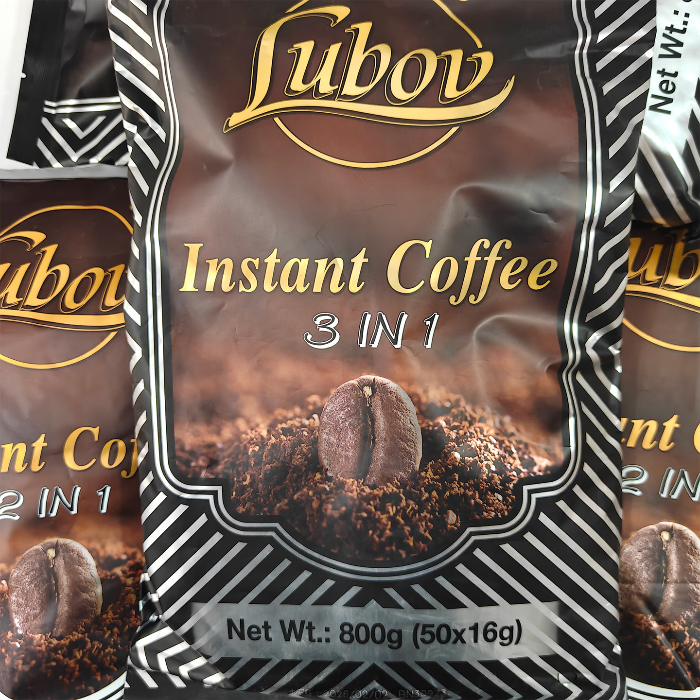 马来西亚Lubov琉鲍菲三合一速溶咖啡800g巴西醇香50小袋进口提神