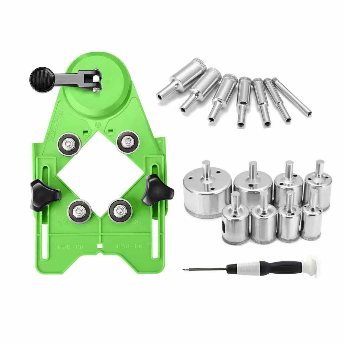 17件套玻璃瓷砖开孔定位器辅助工具多工能钻头吸盘大理石打孔器,五金/工具,车身维修工具,淘宝优惠券,粉丝福利购,淘宝优惠卷