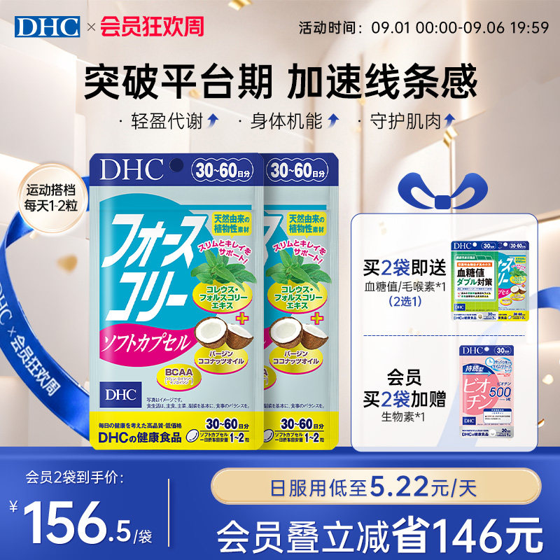 DHC毛喉素鞘蕊花软胶囊官方旗舰店正品
