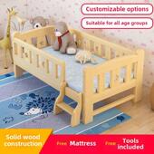 实木儿童床带护栏男孩单人边床女孩公主小床加宽床拼接床 包邮