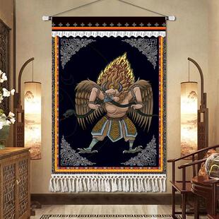 人物图藏戏唐卡佛像挂画挂布藏式民宿酒店餐厅饭店背景装饰画挂毯