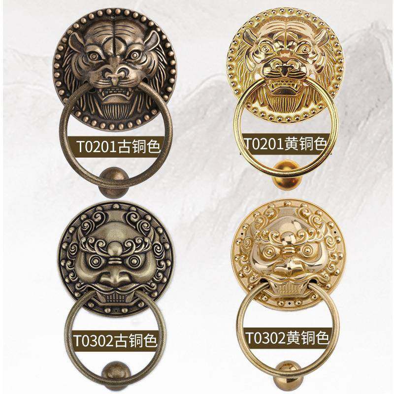 复古木门装饰金色黄铜兽头门环仿古铜狮子头配件铜环大门把手拉环,住宅家具,拉手,淘宝优惠券,粉丝福利购,淘宝优惠卷