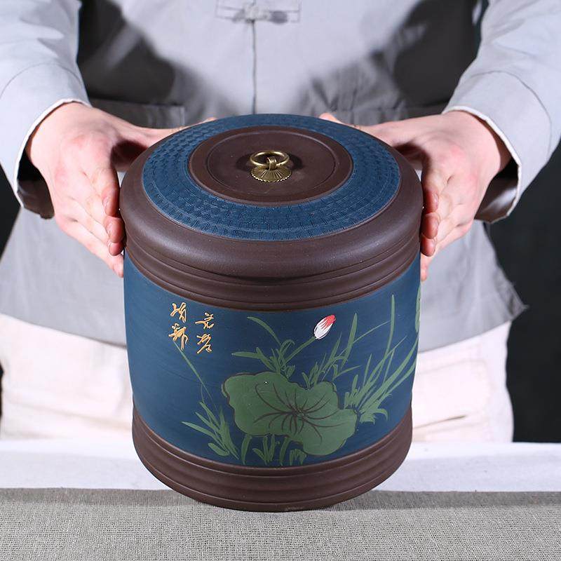 茶叶罐紫砂茶叶罐普洱茶饼罐七饼普洱罐密封罐陶瓷大号茶叶桶家用,餐饮具,茶叶罐,淘宝优惠券,粉丝福利购,淘宝优惠卷