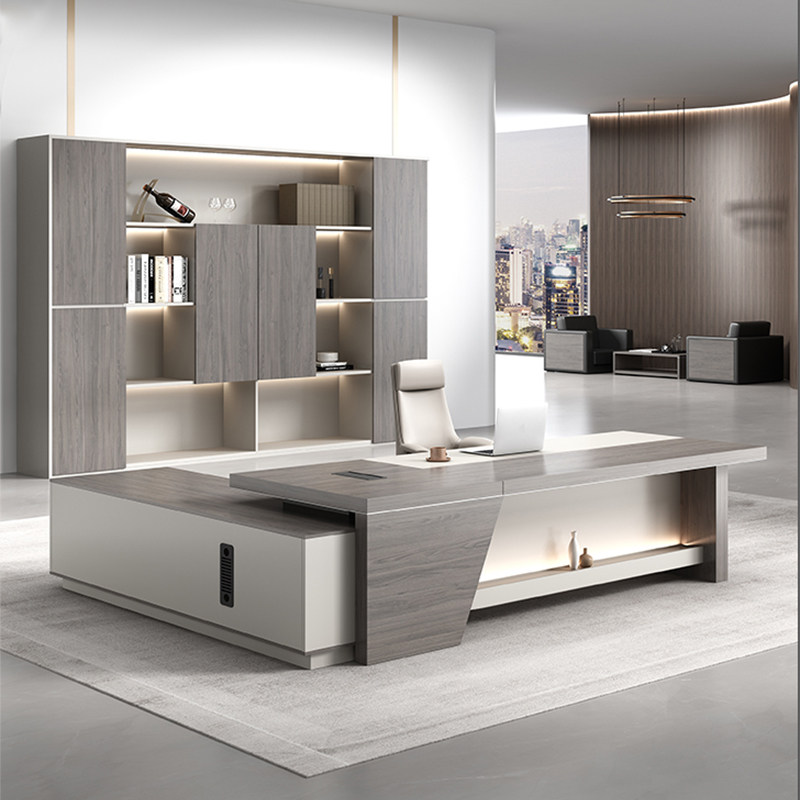 办公桌老板桌总裁桌子简约现代大班台办公室家具经理办公桌椅组合