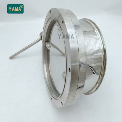 304不锈钢拉杆式手动真空粉体蝶阀316L非标定制负压粉料蝶阀带圈
