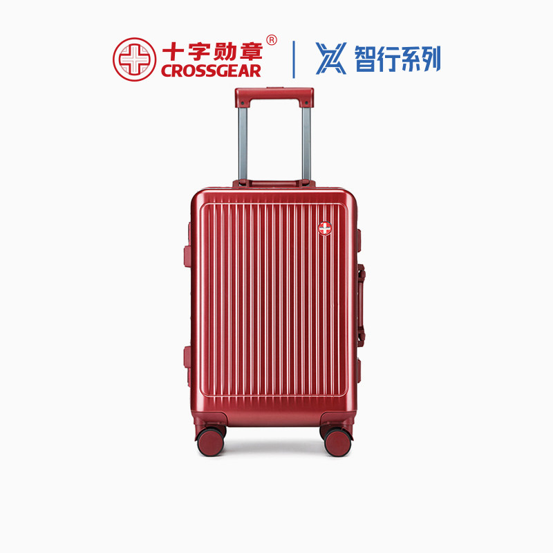 CROSSGEAR十字勋章瑞军士刀红色24寸行李箱结婚陪嫁订婚加厚耐用