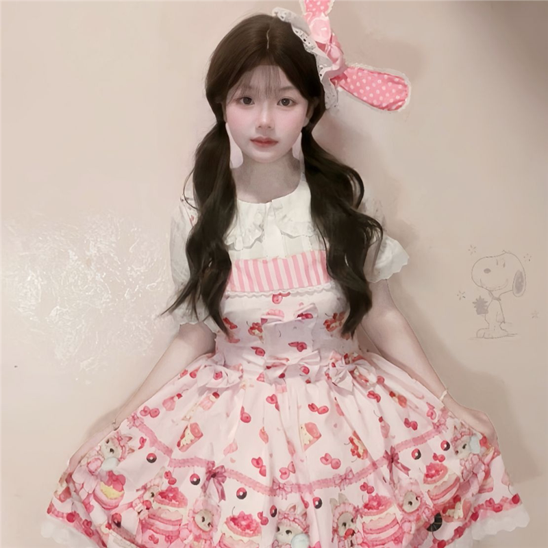 七苒甜心萌兔全款lolita可爱少女甜美背带裙日常百搭夏天