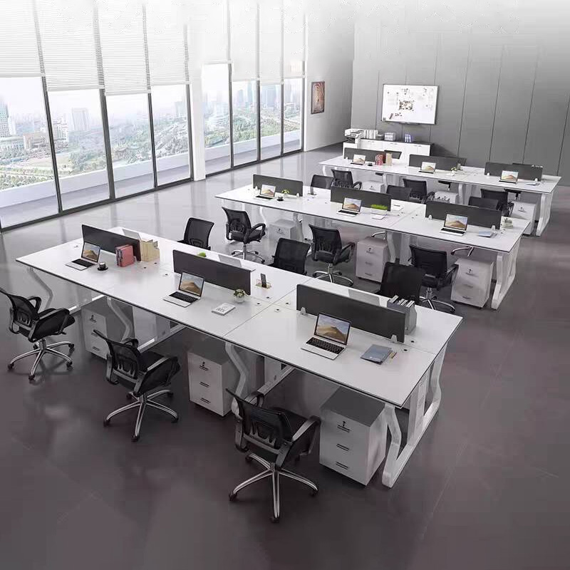 办公桌员工位办公室四六人位屏风电脑桌子工作台职员办公桌椅组合