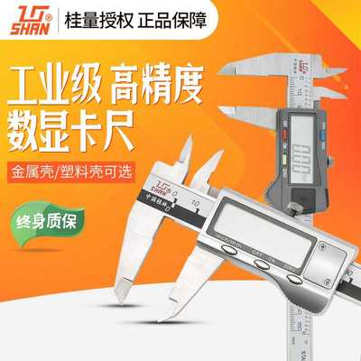 桂量桂林不锈钢高精度电子数显游标卡尺塑料200mm配件 数显卡尺