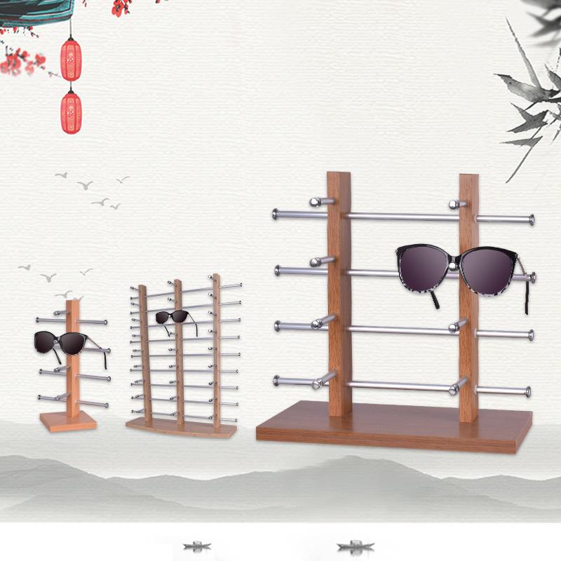 双排式木质眼镜展示架桌面柜台眼睛店收纳架立体太阳镜陈列货架