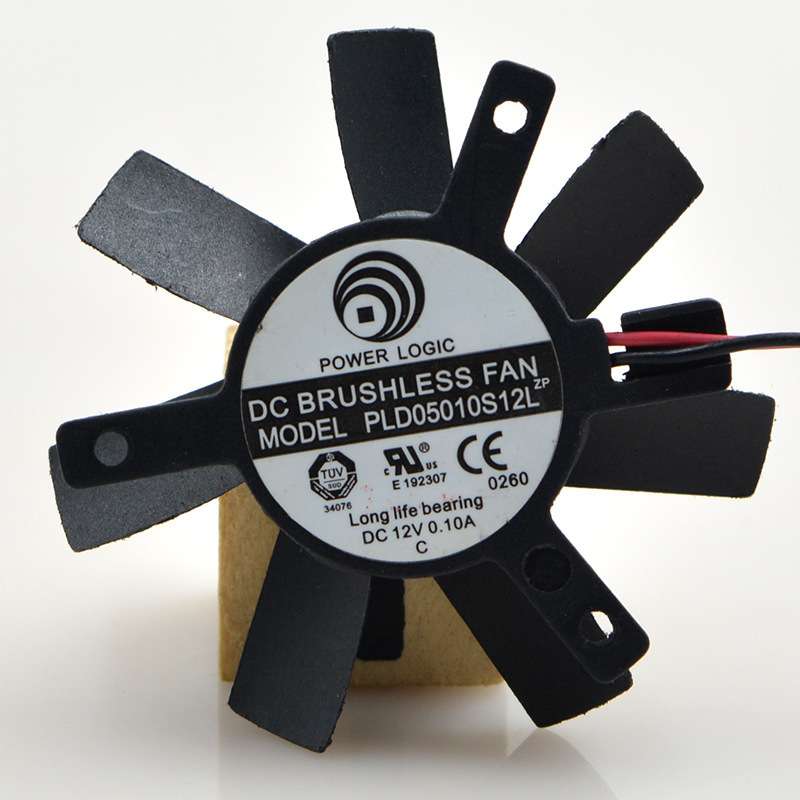 动力PLD05010S12L 直径4.6CM 孔距3.9CM 12V 2线 超静音显卡风扇