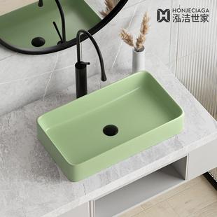 红色台上盆陶瓷家用卫生间洗手池洗手盆洗脸盆长方形洗漱洗面盆台