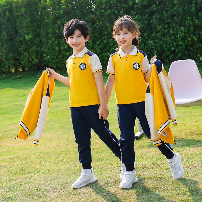 幼儿园园服两件套三件套儿童班服学院纯棉短袖表演套装小学生校服