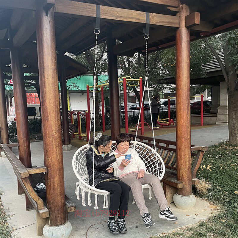 网红欧式庭院摇摇椅凳阳光房亭子葡萄架欧式编织悬挂双人秋千沙发