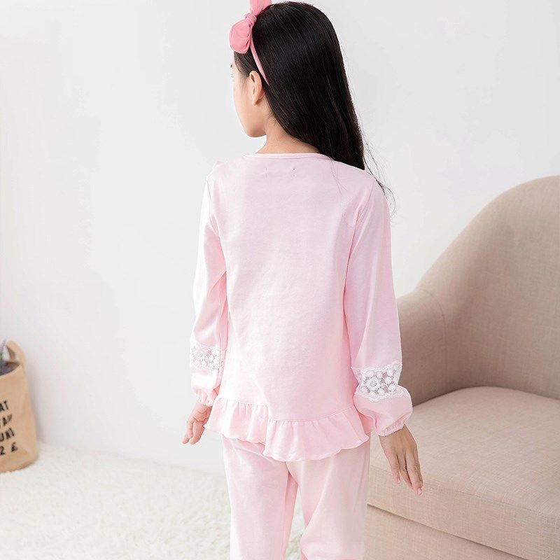 春夏季儿童秋季睡衣纯棉女童长袖薄款中大童童装家居服套装