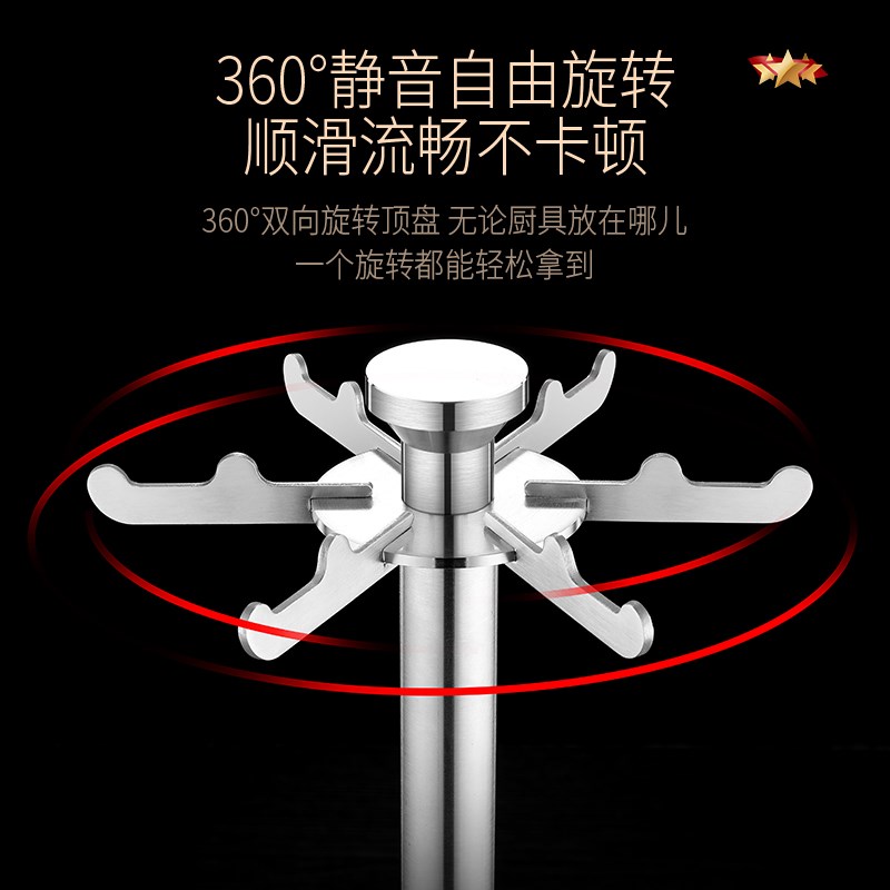吉度旋转锅铲置物架304不锈钢厨房挂勺子铲子挂架挂钩厨具收纳架