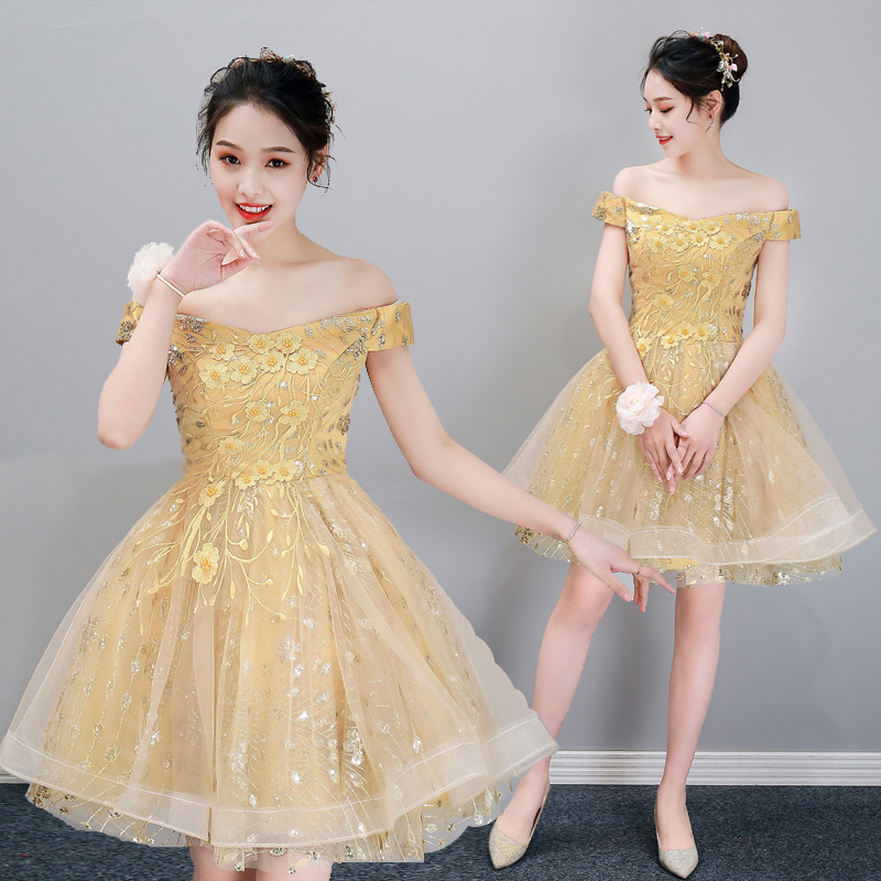 2021春新款礼服宴会主持小礼服舞台独唱演出服蓬蓬裙短款表演六一