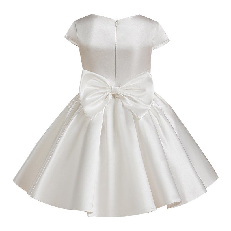 小女孩白色钢琴演出服女童小提琴演奏礼服婚礼花童公主裙学生比赛