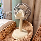 桌面小风扇宿舍办公室USB充电桌上台式 电风扇 风扇简约复古便携式