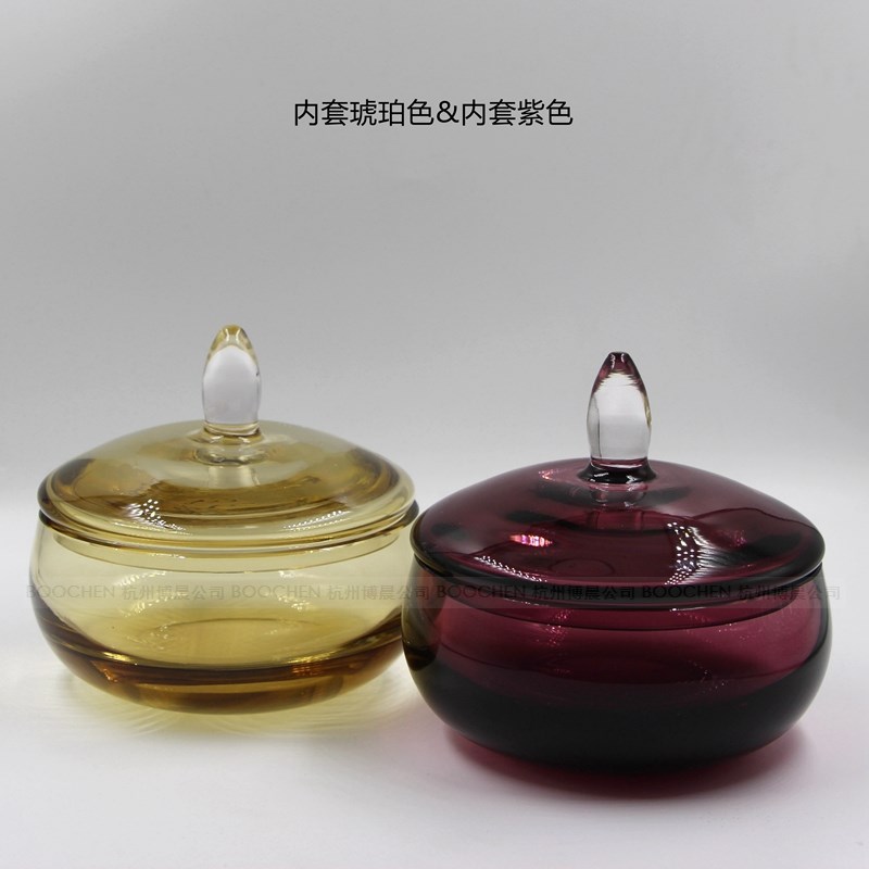 彩色手工琉璃吹制玻璃糖缸糖果盒罐婚庆礼品酒店客房浴盐盅浴盐罐