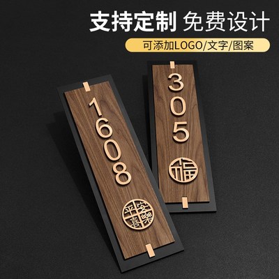 2025年新款门牌号定制网红宿舍竖版房间房号高级感酒店客房入户门