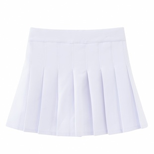 女童半身裙儿童女孩灰色短裙子百褶黑粉色白藏青卡其蓝小学生校服