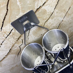 筷子笼圆304不锈钢双筒筷子架厨房免钉壁挂/台面通风沥水放筷篓子