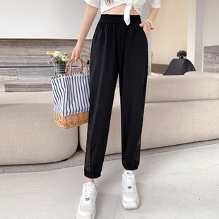 200斤胖妹妹遮臀显瘦九分裤 夏装 胖mm洋气时尚 薄款 大码 休闲裤 女装