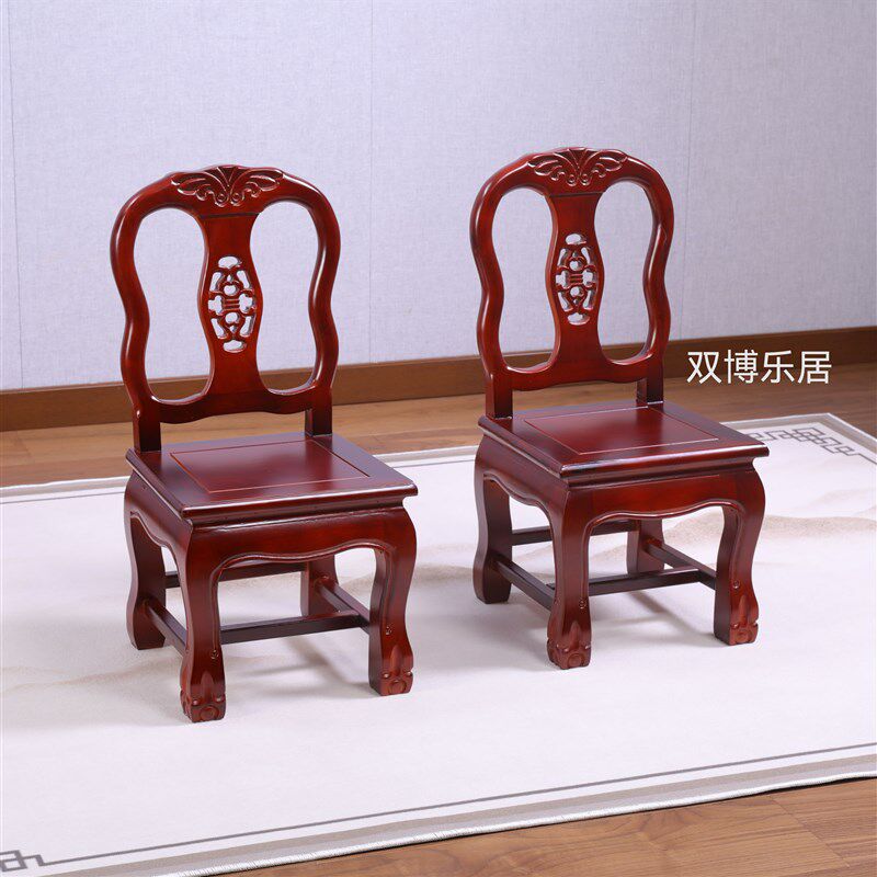 实木小椅子中式靠背椅儿童家用客厅板凳凳子板凳宝宝座椅复古矮凳