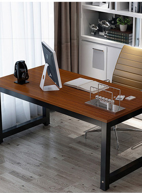 定制尺寸电脑桌90/110/130/150/170双人办公桌钢木书桌游戏电竞桌