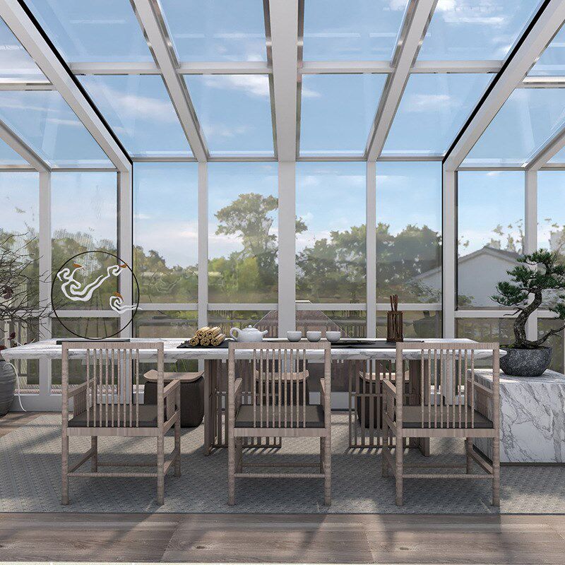 阳光房可移动可折叠伸缩智能户外玻璃房定制露台阳台移动阳光房