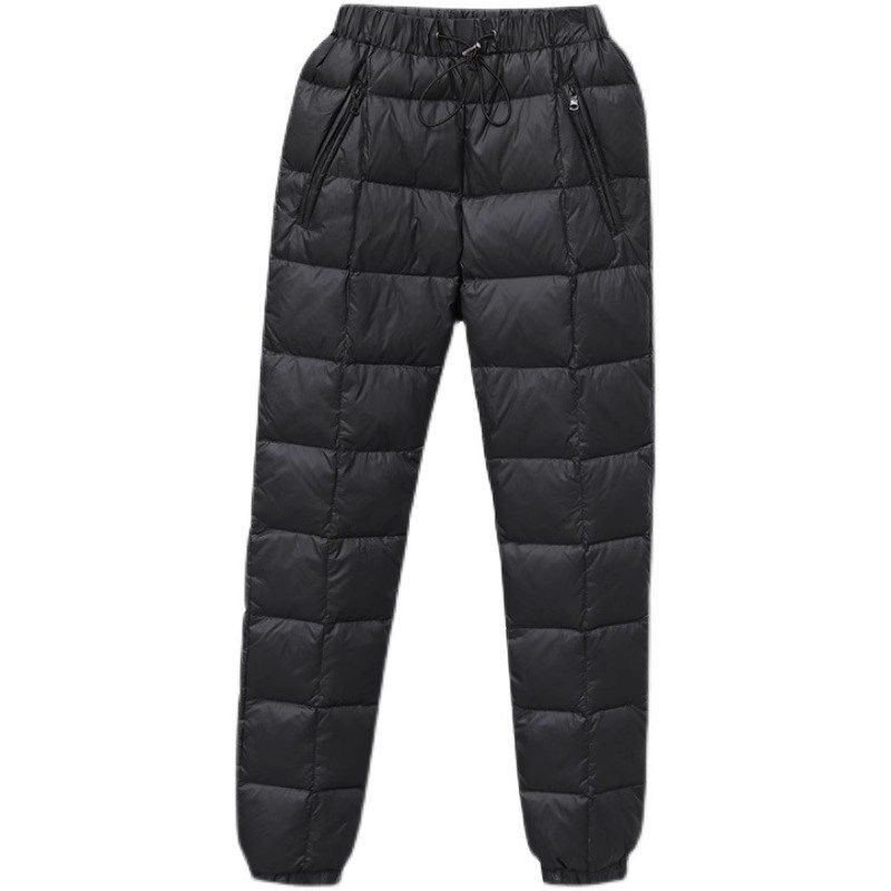 冬季新款修身羽绒裤女外穿小脚加厚大码双面休闲保暖户外羽绒棉裤