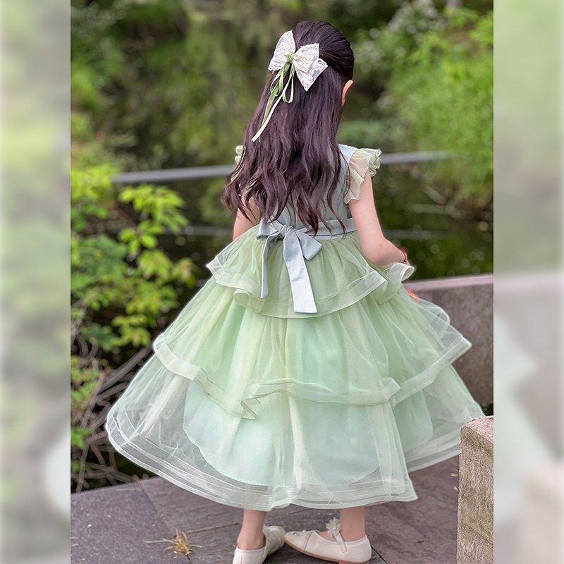 女童旗袍裙夏款2024新款儿童国风网纱连衣裙汉服女大童新中式裙子