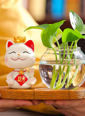 招财猫摆件家居饰品装饰新中式客厅电视柜办公室桌面治愈系小物件