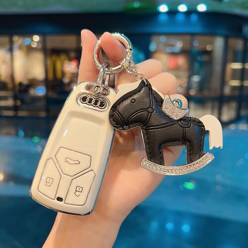 适用奥迪新A4L/A5钥匙套Q7汽车钥匙扣Q5L保护壳A7包A8L/A6L高档女