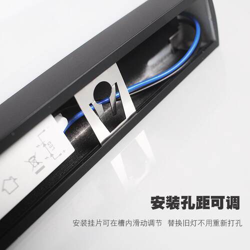镜前灯卫生间简约免打孔浴室梳妆台化妆黑色穿衣led镜柜专用壁灯