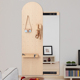 可关闭拱形洞洞板全身镜壁挂式 推拉穿衣镜 玄关可遮挡镜子平移式