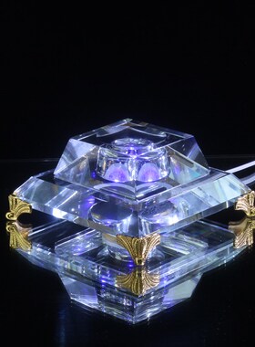 水晶球发光底座托底七彩变色幻彩调光定色插充电LED凹面桌面摆件
