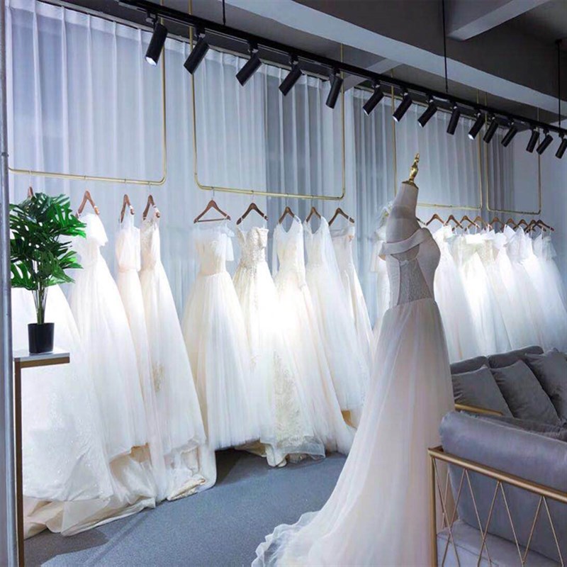 挂婚纱吊架悬挂礼服秀禾大拖尾展示挂衣架定制简约服装店衣架加粗