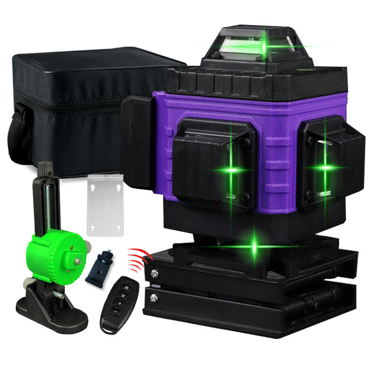 绿激光4D16线室内外可调激光水平仪投线仪Laser level 12线贴地仪